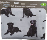 COMFIES UNISEX BLACK LABRADOR PAJAMA BOTTOMS, E&S PETS (CHOOSE SIZE) - Novelty Socks for Less