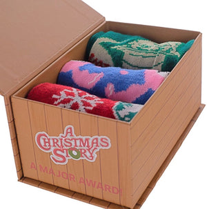 A CHRISTMAS STORY Men’s 3 Pair Crew Socks BOX SET BIOWORLD BRAND - Novelty Socks for Less