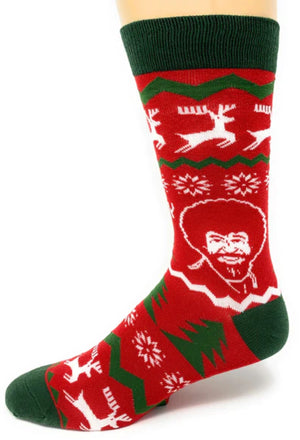 BOB ROSS Men’s 'MERRY MERRY BOB' CHRISTMAS SOCKS OOOH YEAH Brand - Novelty Socks for Less