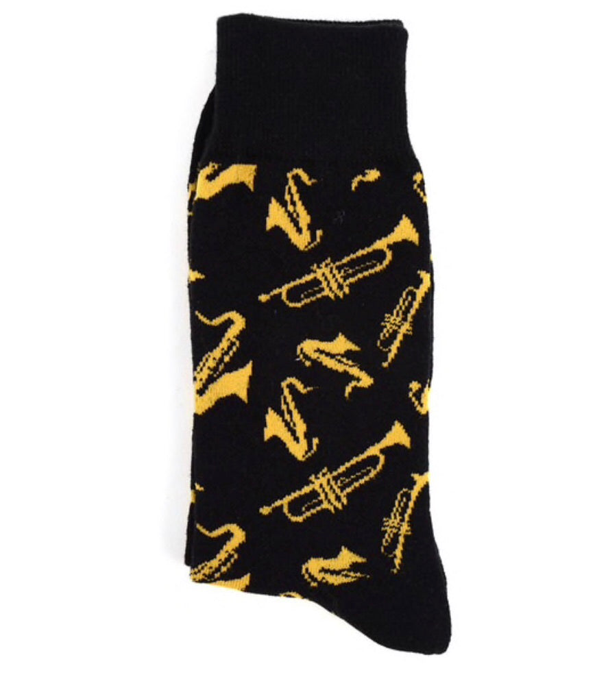 Parquet Brand Men’s BRASS INSTRUMENTS - Novelty Socks for Less