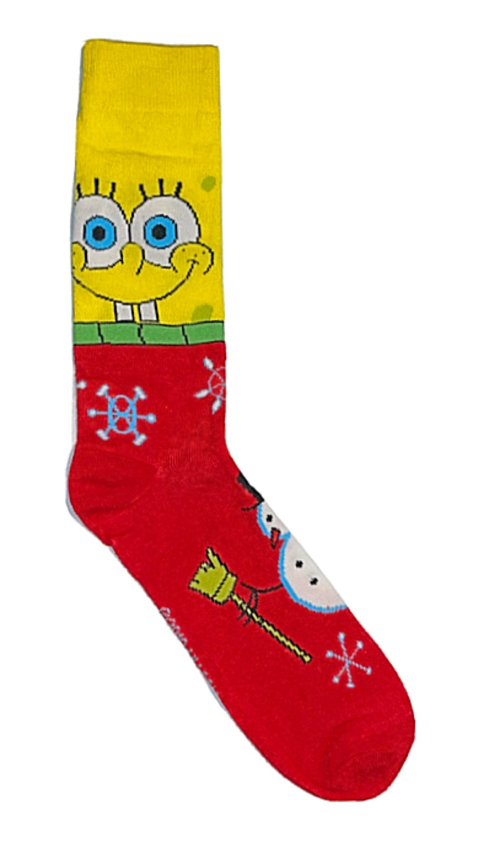 Spongebob Squarepants, Mens Holiday Crew Socks, 3-Pack, Size 6.5-12, Men's, Multicolor