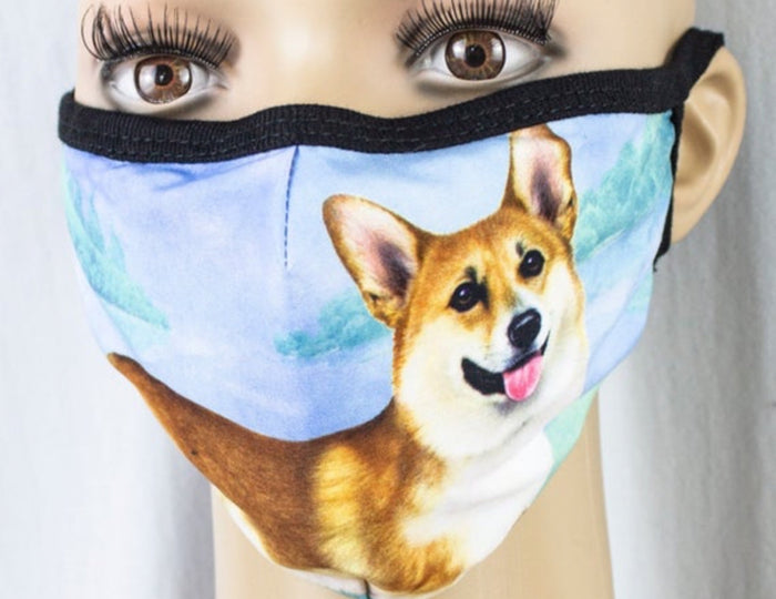 E&S Pets Brand WELSH CORGI Dog Adult Face Mask Cover