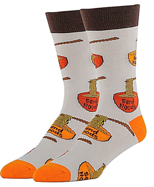 OOOH YEAH Brand Men’s RAMEN NOODLES Socks ‘SEND NOODS’ - Novelty Socks for Less