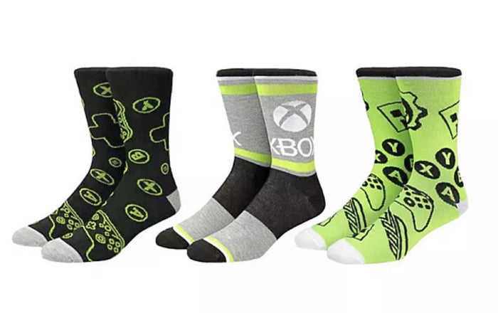 XBOX Men’s 3 Pair Crew Socks BIOWORLD Brand