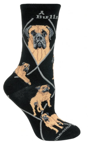 WHEEL HOUSE DESIGNS Men’s BULLMASTIFF Dog Socks - Novelty Socks for Less