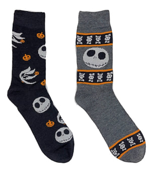 DISNEY THE NIGHTMARE BEFORE CHRISTMAS Men’s 2 Pair Of JACK SKELLINGTON & ZERO Socks - Novelty Socks for Less