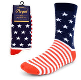 Parquet Brand Men’s AMERICAN FLAG STARS/STRIPES Socks - Novelty Socks for Less