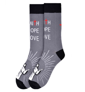 PARQUET BRAND Mens FAITH, HOPE, LOVE Socks - Novelty Socks for Less