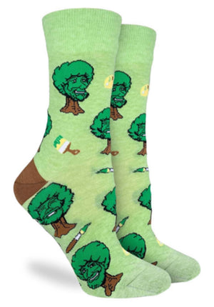 BOB ROSS Ladies HAPPY TREES Socks GOOD LUCK SOCK Brand - Novelty Socks for Less