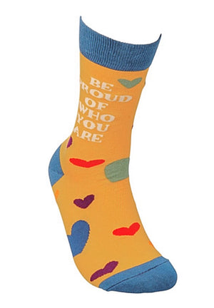 PRIMITIVES BY KATHY Unisex ‘BE PROUD OF WHO YOU ARE’ SOCKS - Novelty Socks for Less