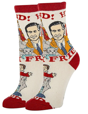 OOOH YEAH Brand Ladies  MISTER ROGERS ‘HI FRIEND’ - Novelty Socks for Less