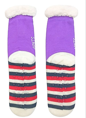 PEANUTS Ladies ASTRONAUT SNOOPY Sherpa Lined Gripper Bottom Slipper Socks - Novelty Socks for Less