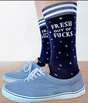 GROOVY THINGS BRAND MEN’S ‘FRESH OUT OF FUCKS’ SOCKS - Novelty Socks for Less