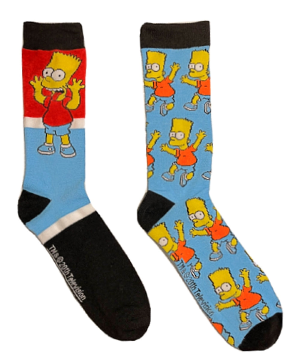 THE SIMPSONS Men’s 2 Pair Of BART SIMPSON Socks Novelty Socks for Less