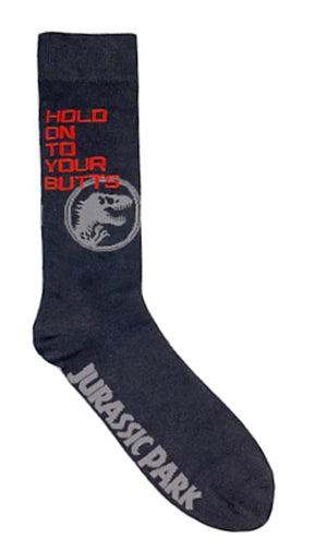 JURASSIC WORLD Men’s ‘HOLD ON TO YOUR BUTTS’ - Novelty Socks for Less
