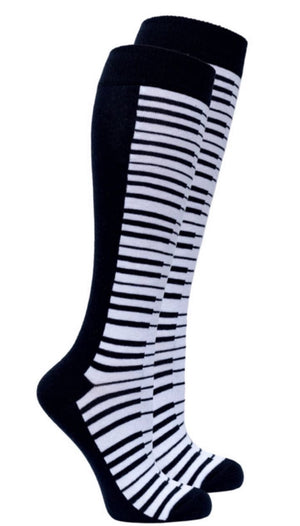 SOCKS N SOCKS Brand Ladies PIANO KEY Knee High Socks - Novelty Socks for Less