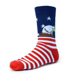 PARQUET Brand Men’s BALD EAGLE/FLAG Socks - Novelty Socks for Less