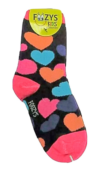 FOOZYS Brand Kids HEARTS Socks Age 5-10 Years - Novelty Socks for Less