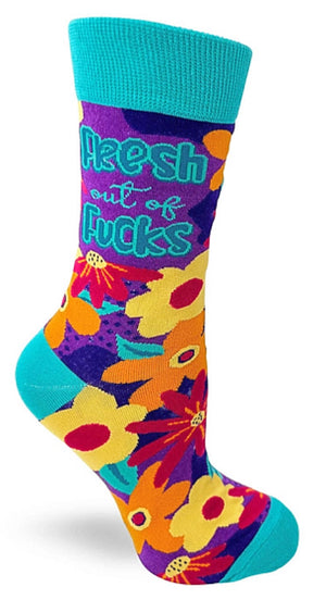 FABDAZ BRAND LADIES ‘FRESH OUT OF FUCKS’ SOCKS - Novelty Socks for Less
