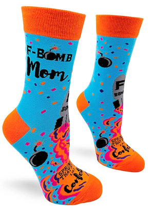 FABDAZ BRAND LADIES ‘F-BOMB MOM SPRINKLE THAT SHIT LIKE CONFETTI’ SOCKS - Novelty Socks for Less