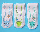 SQUID SOCKS Brand Unisex Infant/Toddler 3 Pair Of STAY ON Socks ‘CHARLIE COLLECTION’ - Novelty Socks for Less