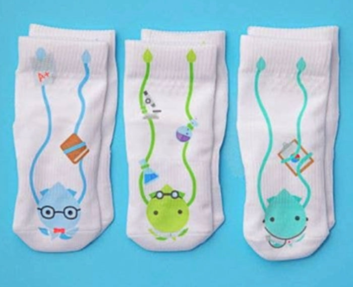 SQUID SOCKS Brand Unisex Infant/Toddler 3 Pair Of STAY ON Socks ‘CHARLIE COLLECTION’