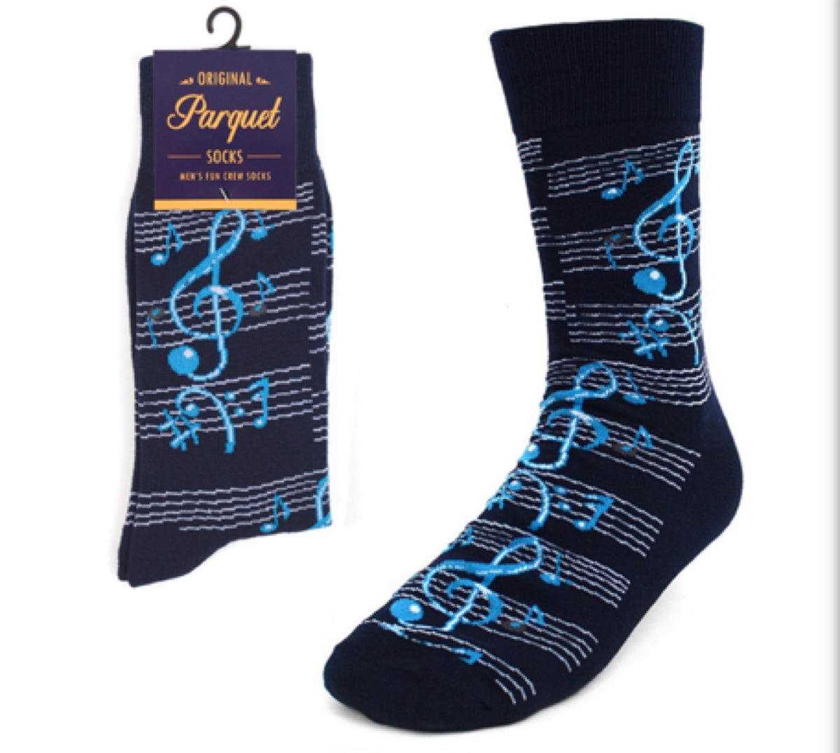 K.Bell Men's Music Notes Crew Socks