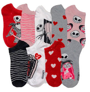 DISNEY NIGHTMARE BEFORE CHRISTMAS Ladies 9 Pair Of Low Show Socks ‘LOVE OF MY AFTER LIFE’ - Novelty Socks for Less
