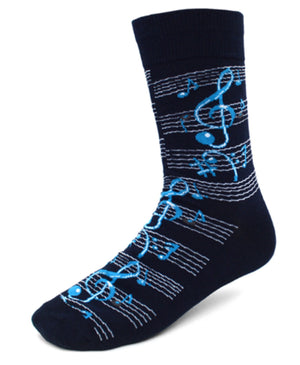 PARQUET Brand Men’s BLACK MUSICAL NOTES Socks - Novelty Socks for Less