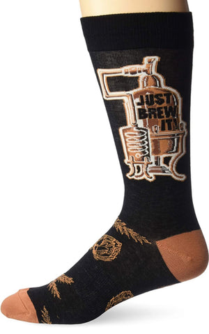 K. BELL Men’s BEER Socks ‘JUST BREW IT’ - Novelty Socks for Less
