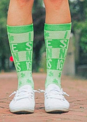 CRAZY DOG BRAND LADIES ST. PATRICK’S DAY SOCKS ‘I LOVE SHENANIGANS’ - Novelty Socks for Less