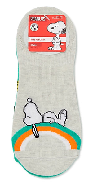 PEANUTS Ladies SNOOPY SAINT PATRICKS DAY 2 Pair Of No Show Liner Socks - Novelty Socks for Less