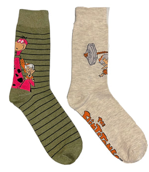 THE FLINTSTONES Men’s 2 Pair Of Socks BAM-BAM, PEBBLES & DINO - Novelty Socks for Less