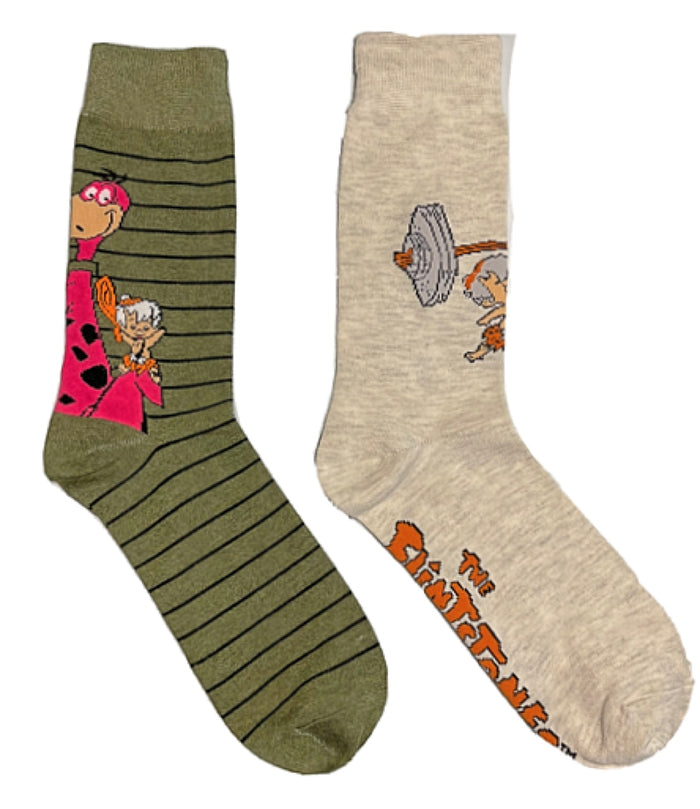 THE FLINTSTONES Men’s 2 Pair Of Socks BAM-BAM, PEBBLES & DINO