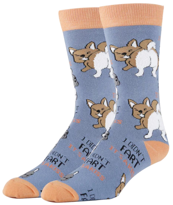 OOOH YEAH Brand Men’s Dog Socks ‘I DIDN’T FART IT’S A KISS’