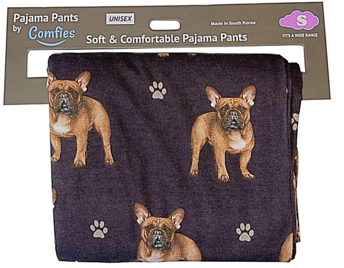 COMFIES UNISEX FRENCH BULLDOG PAJAMA BOTTOMS E&S PETS (CHOOSE SIZE) - Novelty Socks for Less