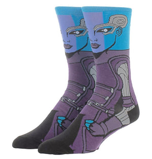 MARVEL GUARDIANS OF THE GALAXY Men’s NEBULA 360 Crew Socks BIOWORLD Brand - Novelty Socks for Less
