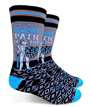 GROOVY THINGS Brand Men’s ROYAL PAIN IN THE ASS Socks - Novelty Socks for Less