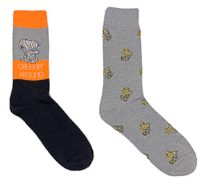 PEANUTS Men’s SNOOPY HALLOWEEN Socks 'TOTALLY CORNY' - Novelty Socks for Less