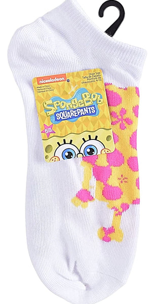 SPONGEBOB SQUAREPANTS Ladies 5 Pair Of No Show Socks ‘ALWAYS IN A GOOD MOOD’ - Novelty Socks for Less