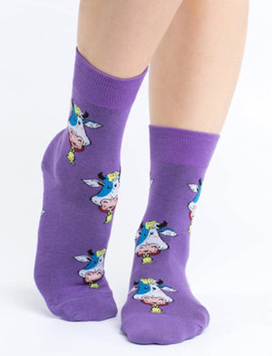 GOOD LUCK BRAND Ladies COWBELL Socks - Novelty Socks for Less