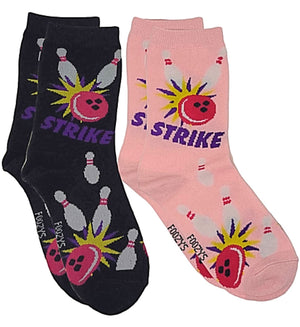 FOOZYS Brand LADIES 2 PAIR OF BOWLING SOCKS - Novelty Socks for Less