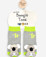 BOOGIE TOES Unisex Baby KOALA BEAR Rattle GRIPPER BOTTOM Socks By PIERO LIVENTI - Novelty Socks for Less