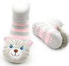 BOOGIE TOES Unisex Baby CAT RATTLE GRIPPER BOTTOM SOCKS By PIERO LIVENTI - Novelty Socks for Less