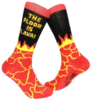 CRAZY DOG BRAND MEN’S SOCKS ‘THE FLOOR IS LAVA’ - Novelty Socks for Less