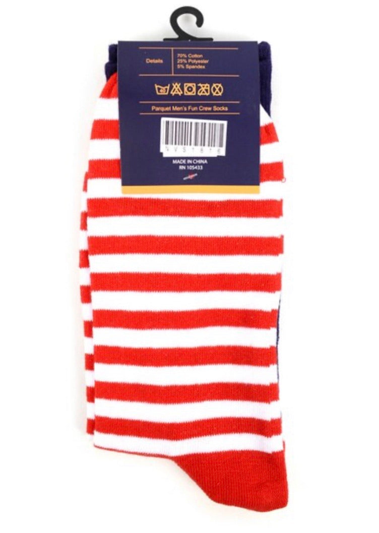 Parquet Brand Men’s AMERICAN FLAG STARS/STRIPES Socks - Novelty Socks for Less