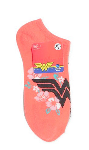 DC Comics Ladies WONDER WOMAN 2 Pair No Show Socks ‘EVERY MOM IS WONDER WOMAN’ - Novelty Socks for Less