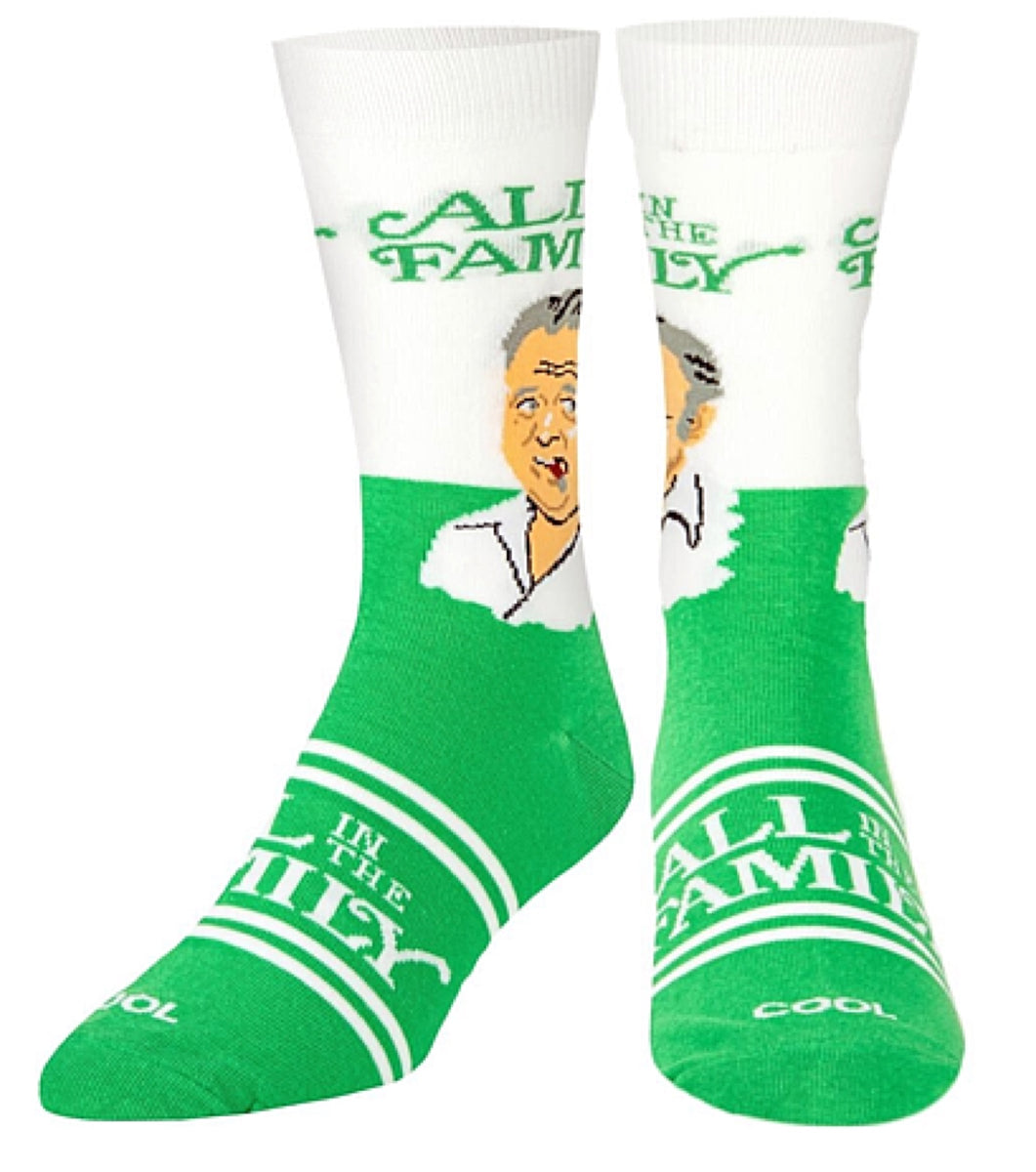 ALL IN THE FAMILY TV SHOW MEN’S ARCHIE BUNKER SOCKS COOL SOCKS BRAND
