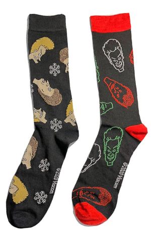 BEAVIS AND BUTT-HEAD MEN’S 2 Pair CHRISTMAS SOCKS - Novelty Socks for Less