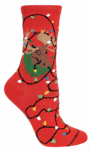 WHEEL HOUSE DESIGNS Brand Men’s CHRISTMAS MOOSE Socks - Novelty Socks for Less